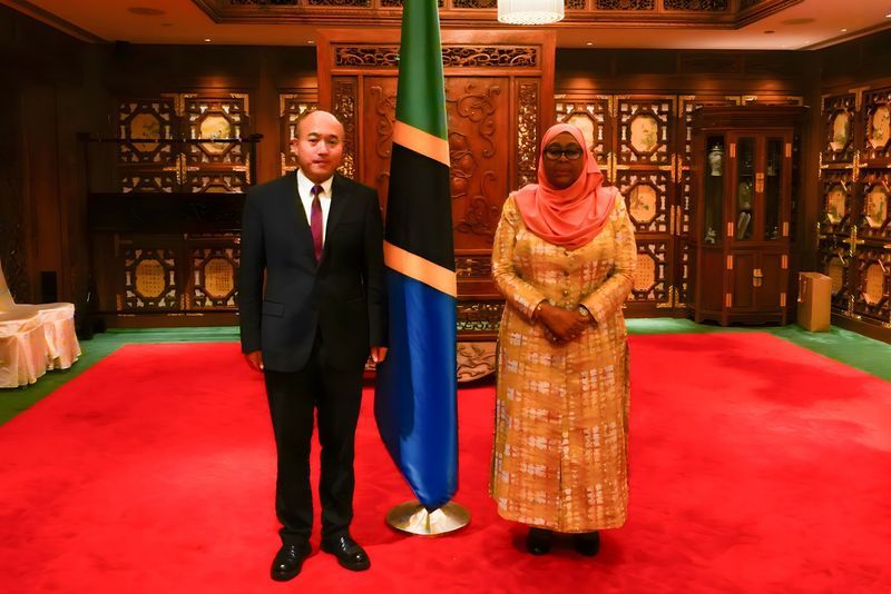 坦桑尼亞總統(tǒng)哈桑會(huì)見(jiàn)衛(wèi)華集團(tuán)董事長(zhǎng)李國(guó)強(qiáng)